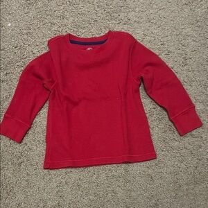 Red Long Sleeve Kids waffle shirt